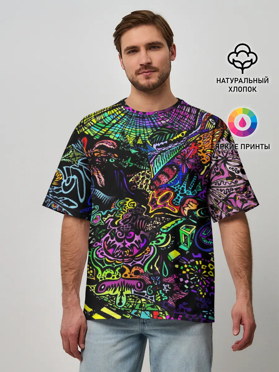 Мужская футболка оверсайз / PSYHODELIC