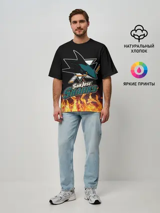 Мужская футболка оверсайз / Сан-Хосе Шаркс