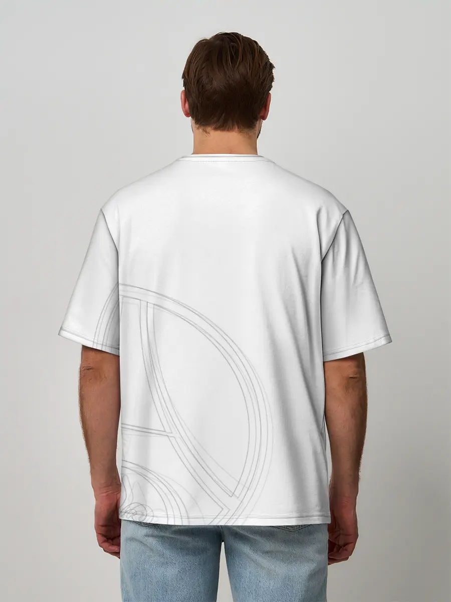 Мужская футболка оверсайз / PSG | Core Big Logo White