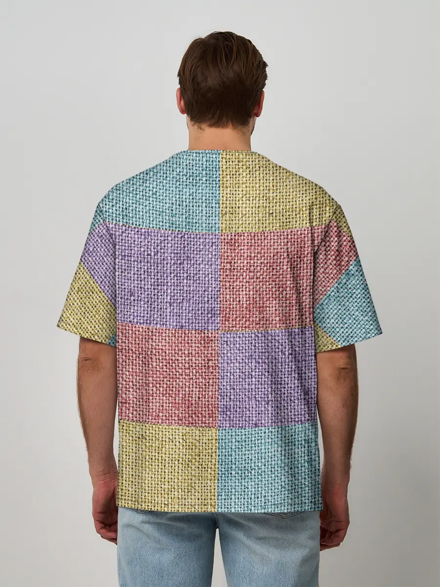 Мужская футболка оверсайз / Patchwork
