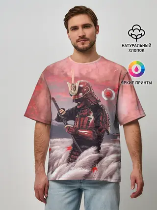 Мужская футболка оверсайз / Ghost of Tsushim | Призрак Цусимы