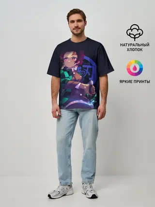 Мужская футболка оверсайз / Танджиро Камадо