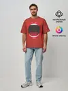 Мужская футболка оверсайз / Губы с языком