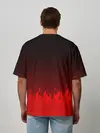 Мужская футболка оверсайз / Kumamon горит