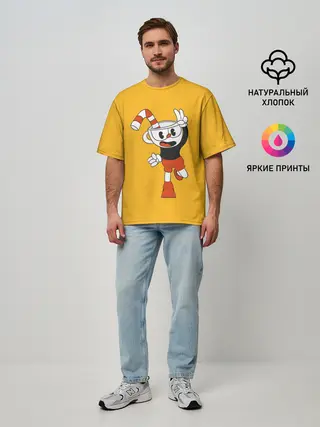 Мужская футболка оверсайз / CUPHEAD