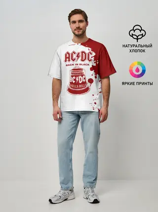 Мужская футболка оверсайз / AC/DC Back in Black
