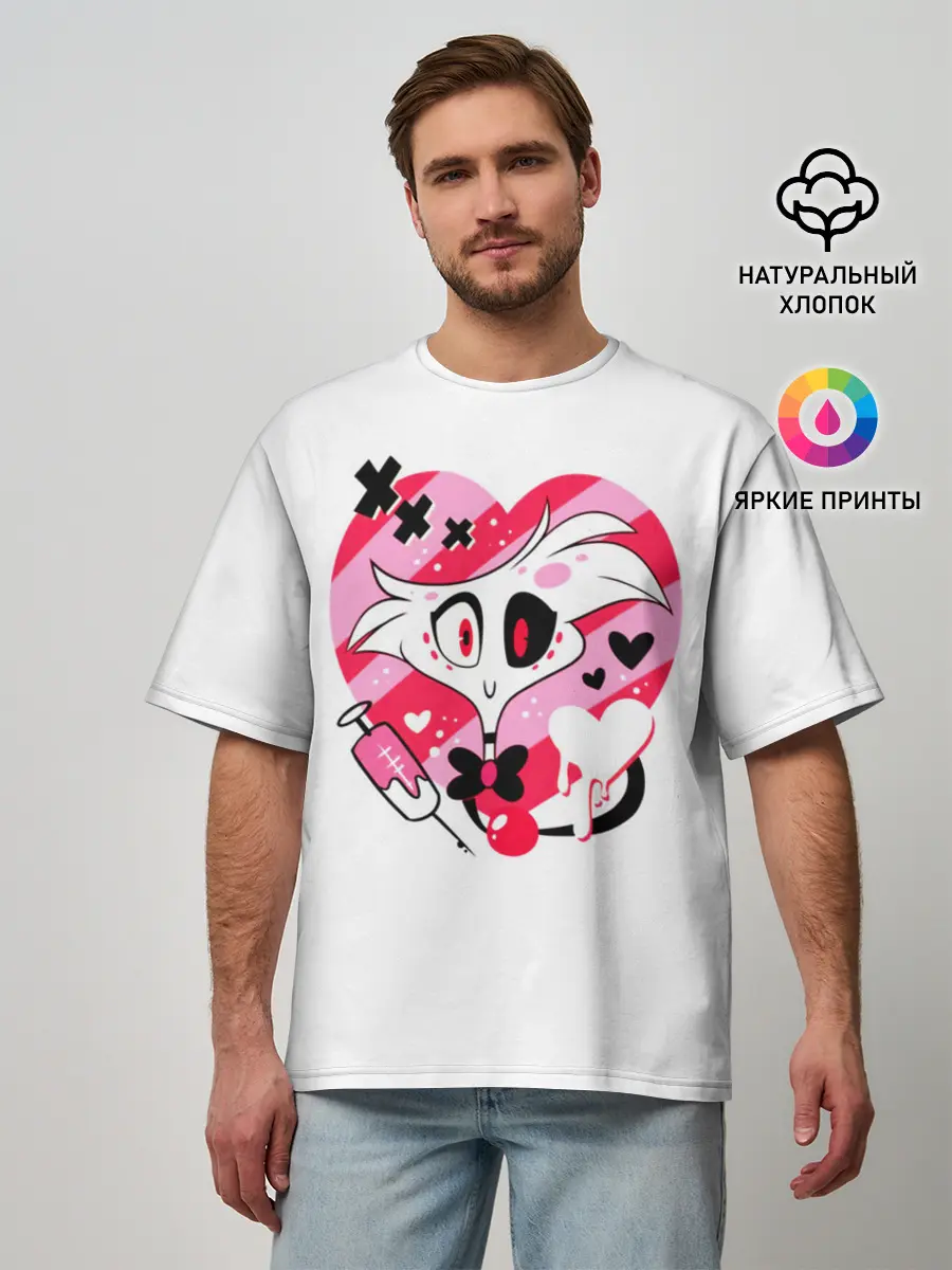 Мужская футболка оверсайз / Hazbin Hotel