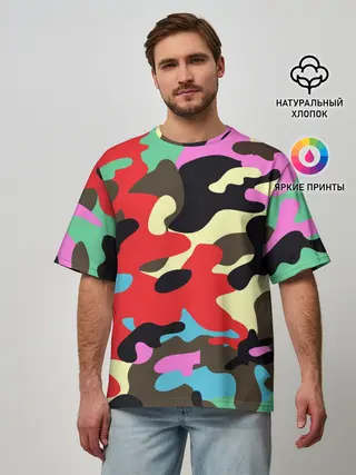 Мужская футболка оверсайз / Камуфляж