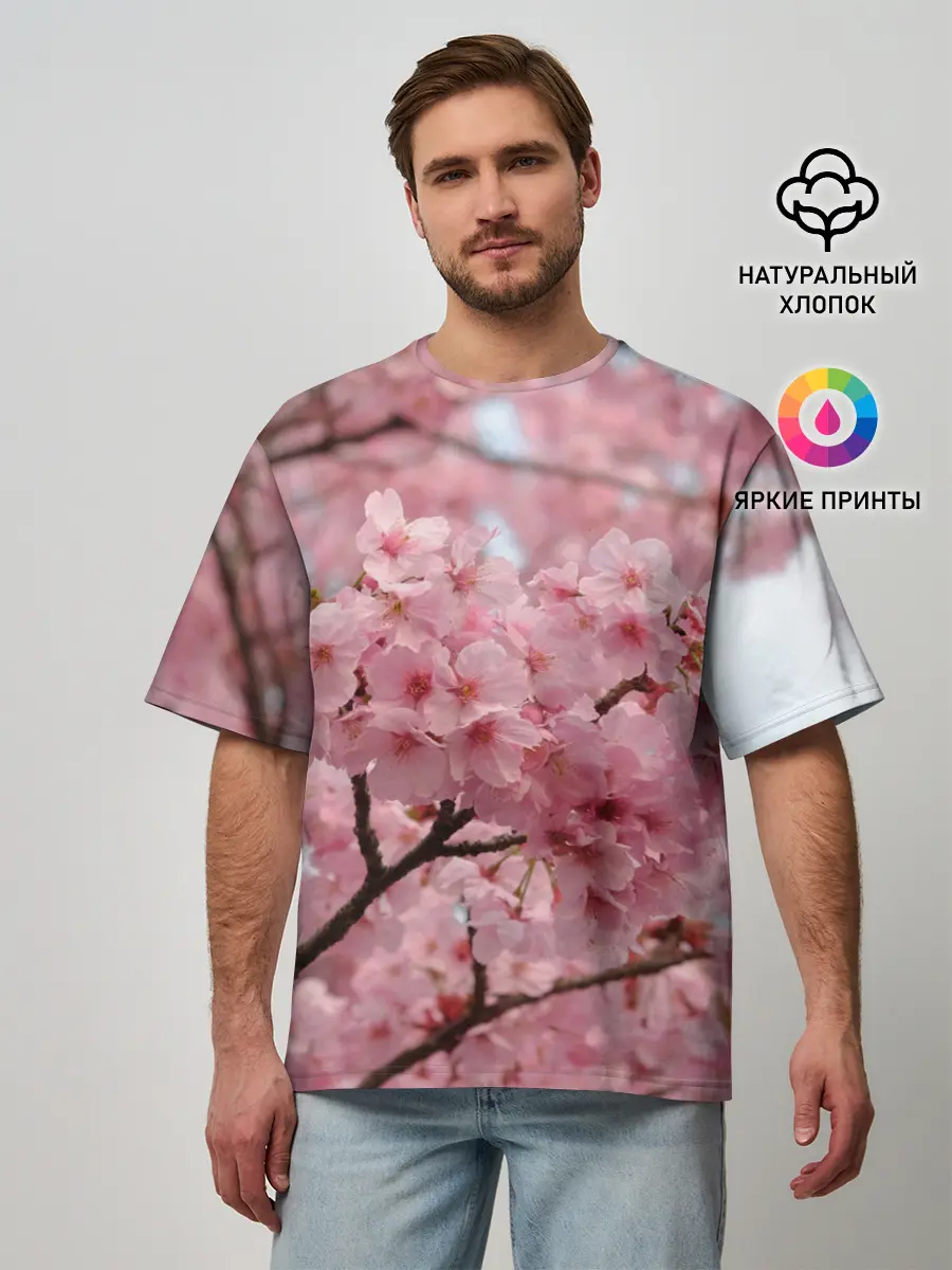 Мужская футболка оверсайз / САКУРА