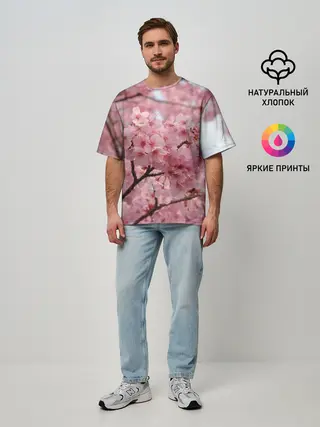 Мужская футболка оверсайз / САКУРА