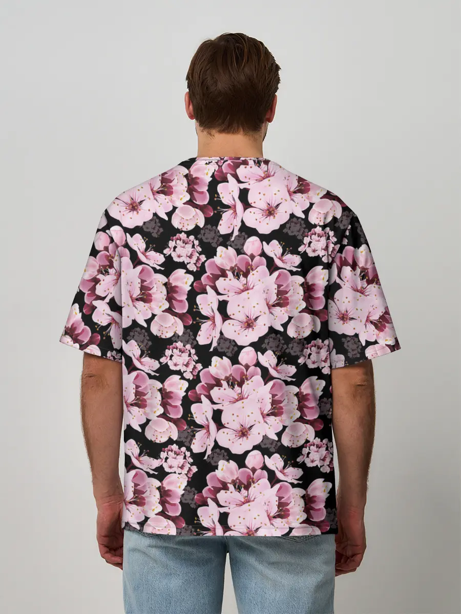 Мужская футболка оверсайз / Сакура