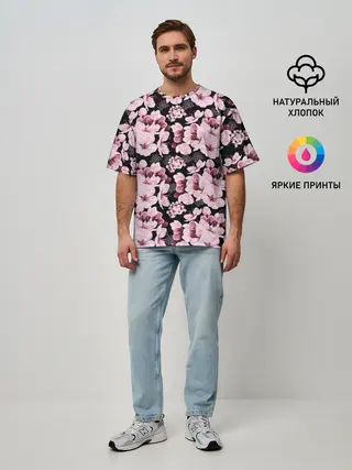 Мужская футболка оверсайз / Сакура