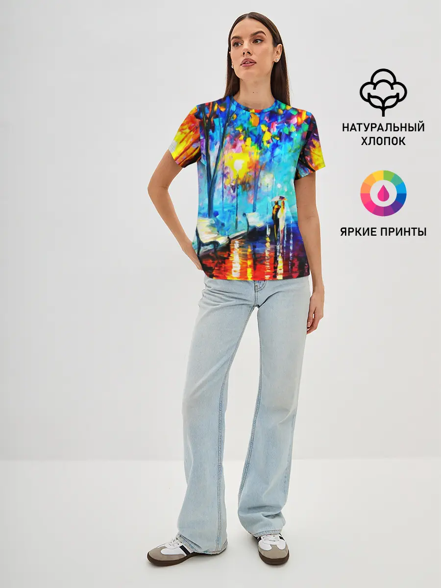 Женская базовая футболка / ВЕЧЕРНЯЯ ПРОГУЛКА