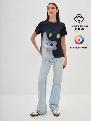 Женская базовая футболка / Как приручить дракона