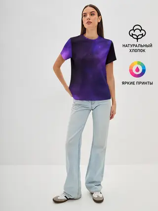 Женская базовая футболка / Фиолетовая звезда