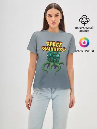 Женская базовая футболка / Space Invaders | Old game