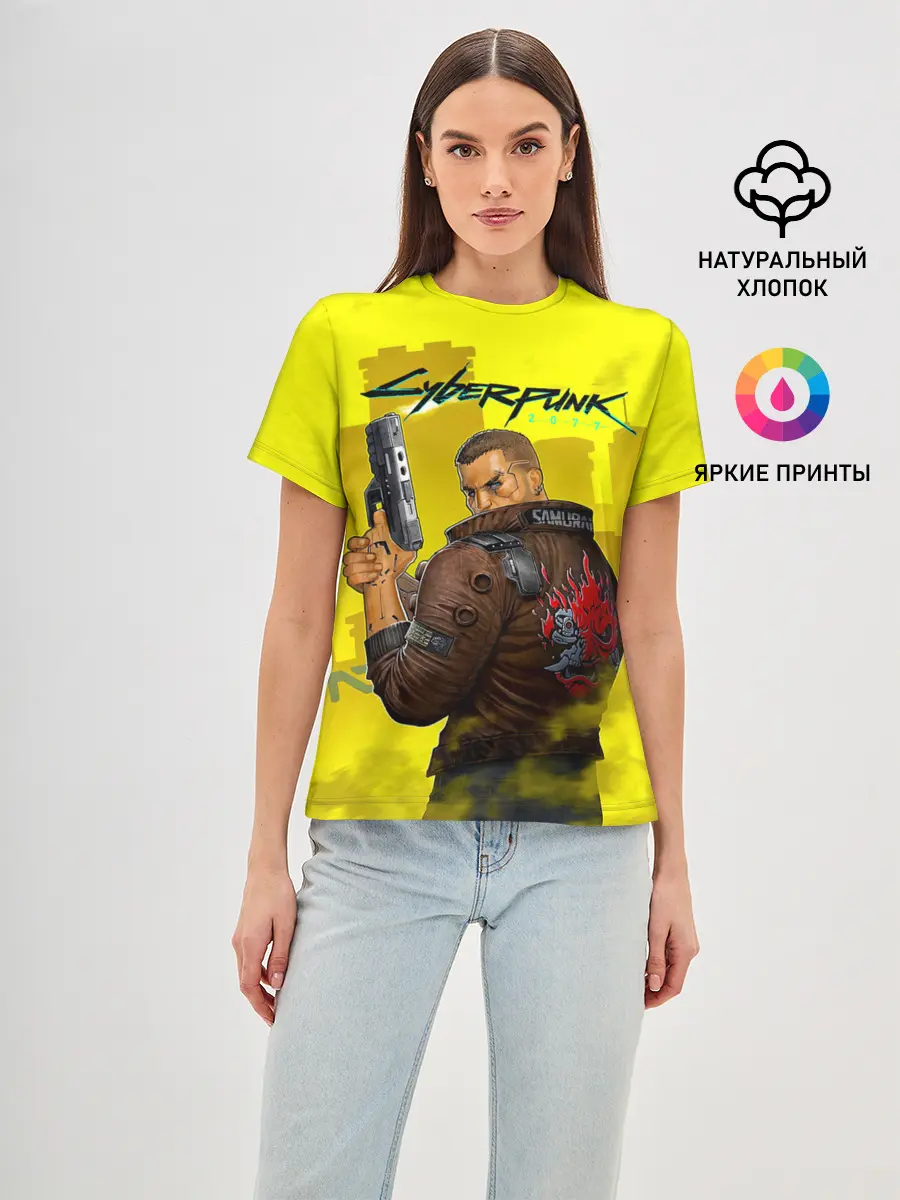 Женская базовая футболка / Cyberpunk 2077