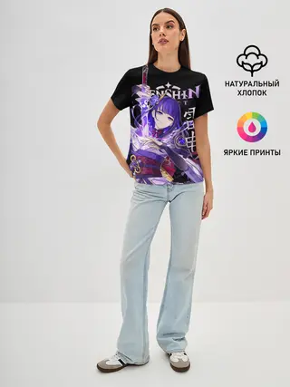 Женская базовая футболка / Сёгун Райдэн / Genshin Impact