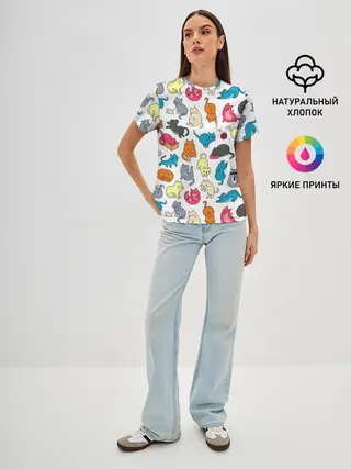 Женская базовая футболка / Кошачья стая