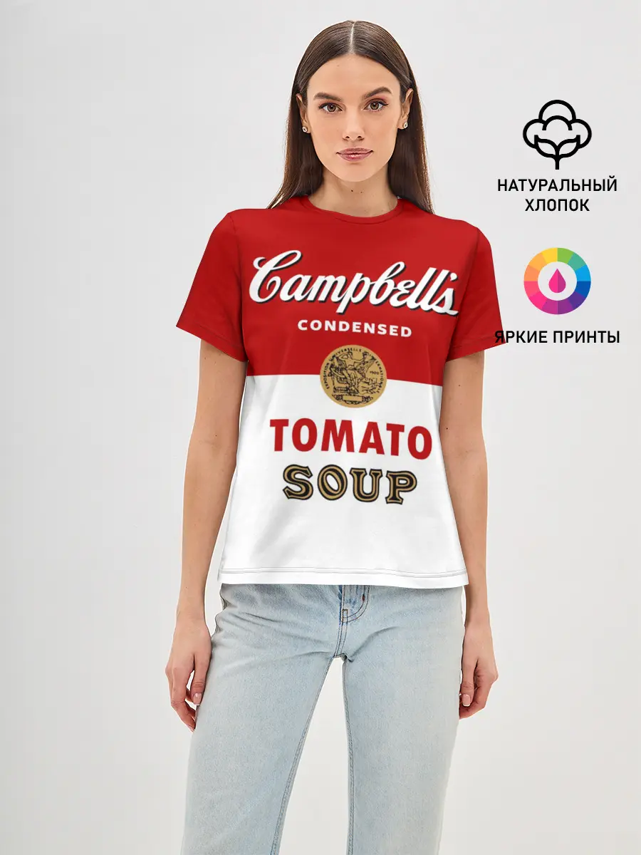 Женская базовая футболка / Банка с супом Кэмпбелл