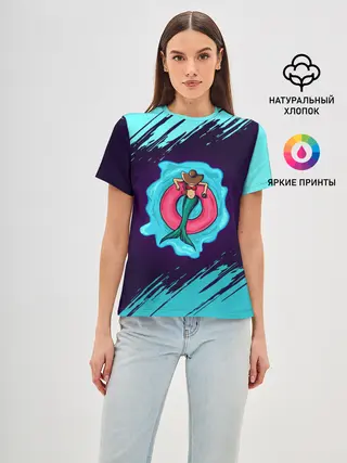 Женская базовая футболка / Русалка на отдыхе | Mermaid