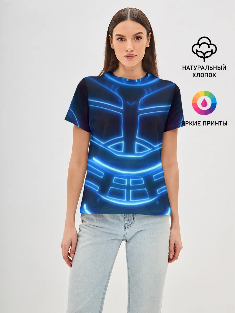 Женская базовая футболка / Неоновая броня | Neon Armor