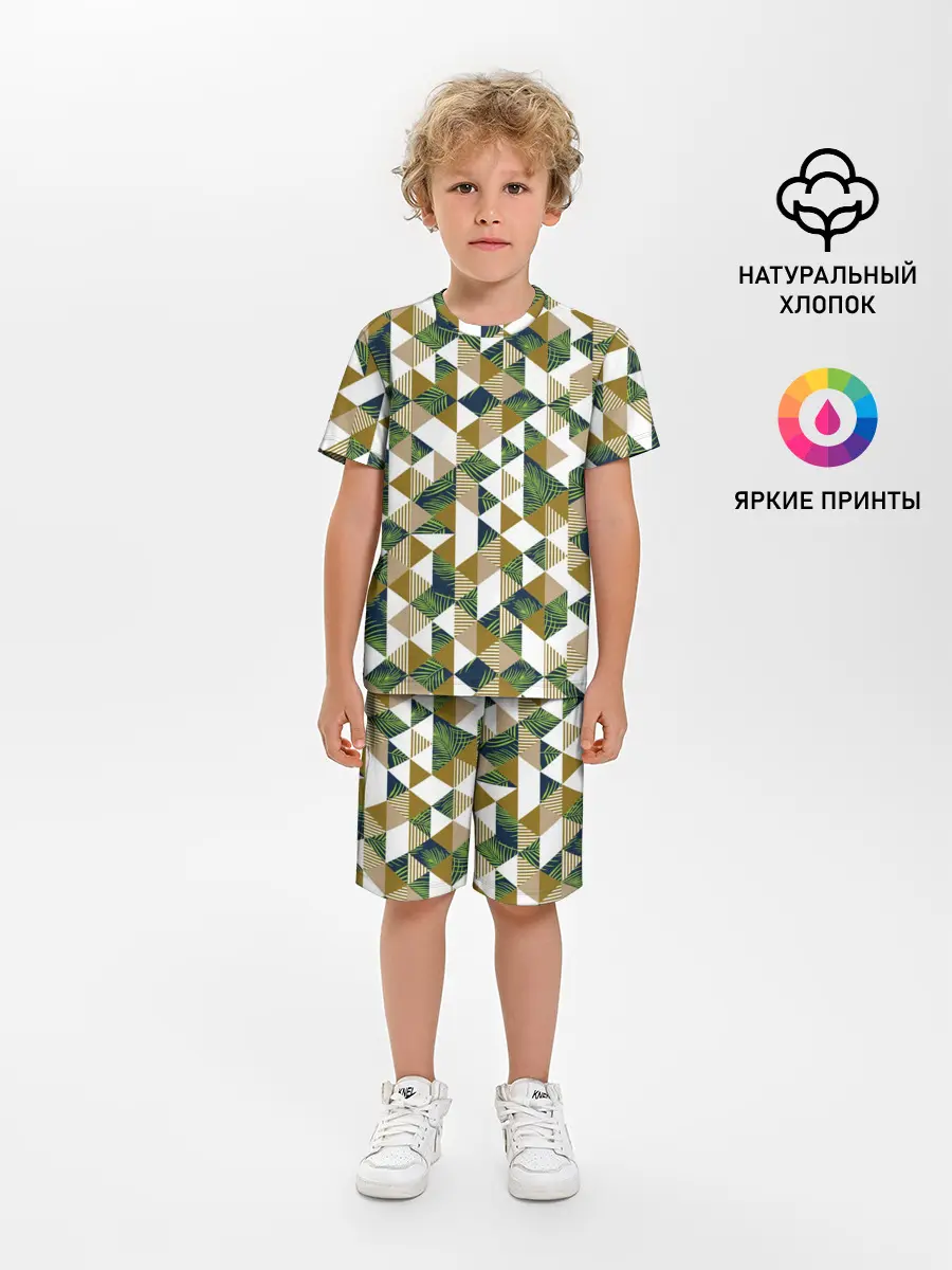 Детская пижама с шортами / Хипстерские треугольники