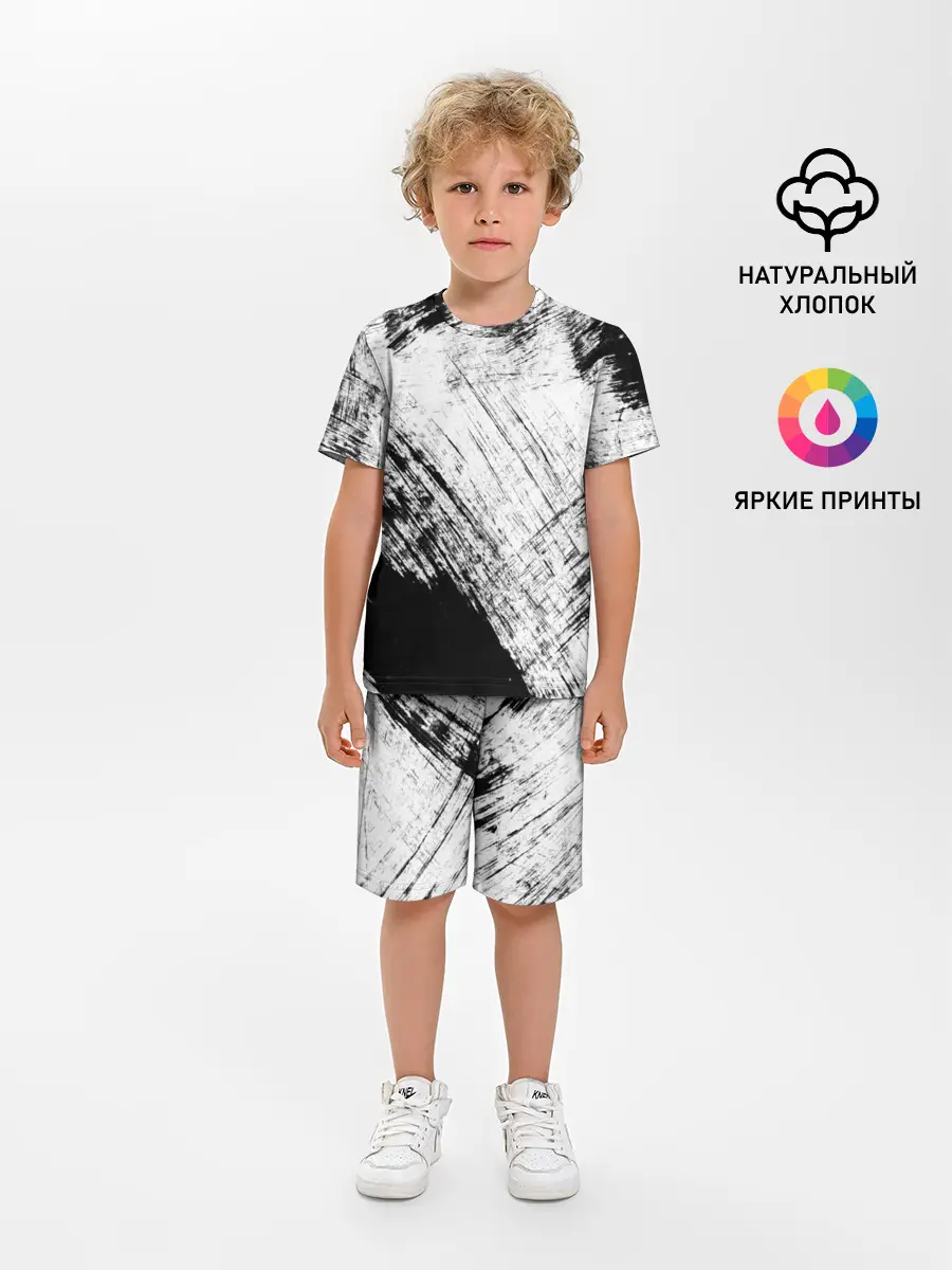 Детская пижама с шортами / Штриховка