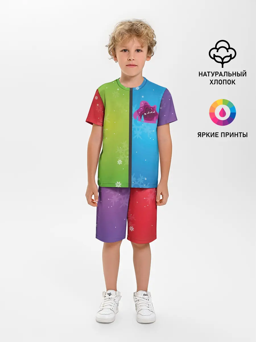 Детская пижама с шортами / Цветное рождество Snowflake