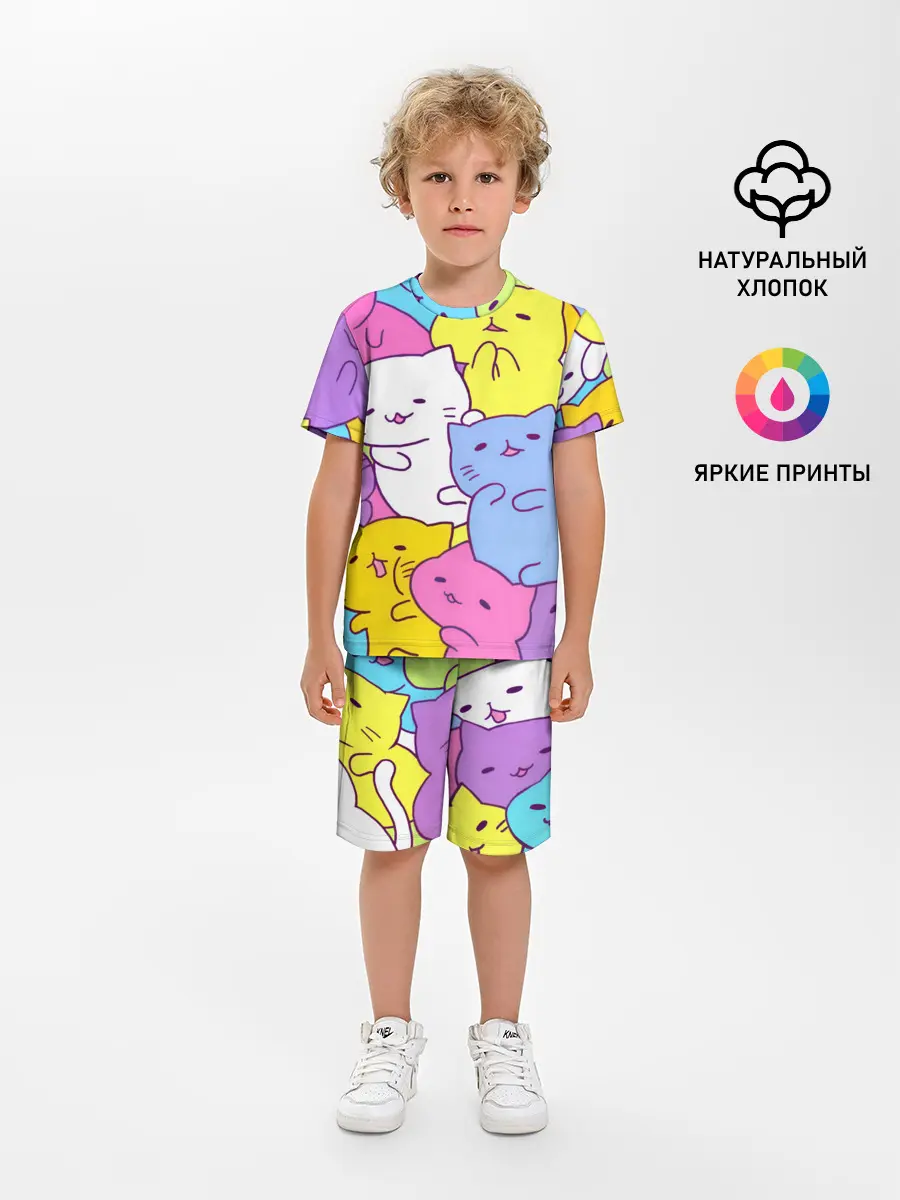 Детская пижама с шортами / МИЛЫЕ КОТЯТКИ