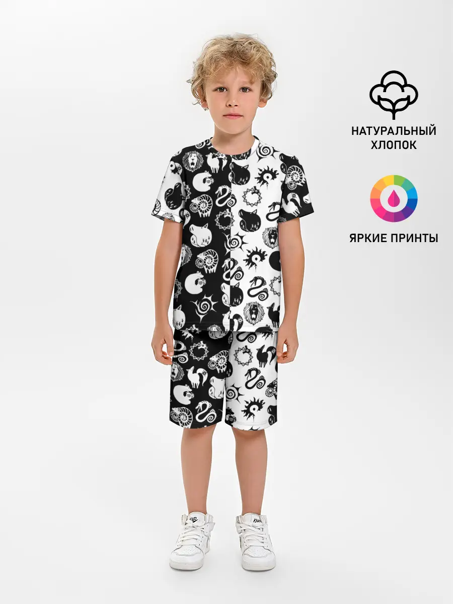 Детская пижама с шортами / ЭМБЛЕМЫ 7 СМЕРТНЫХ ГРЕХОВ