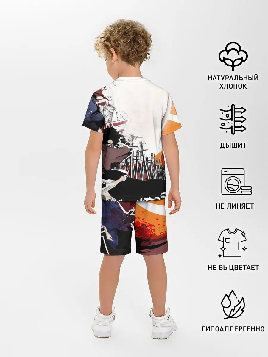 Детская пижама с шортами / Афросамурай аниме