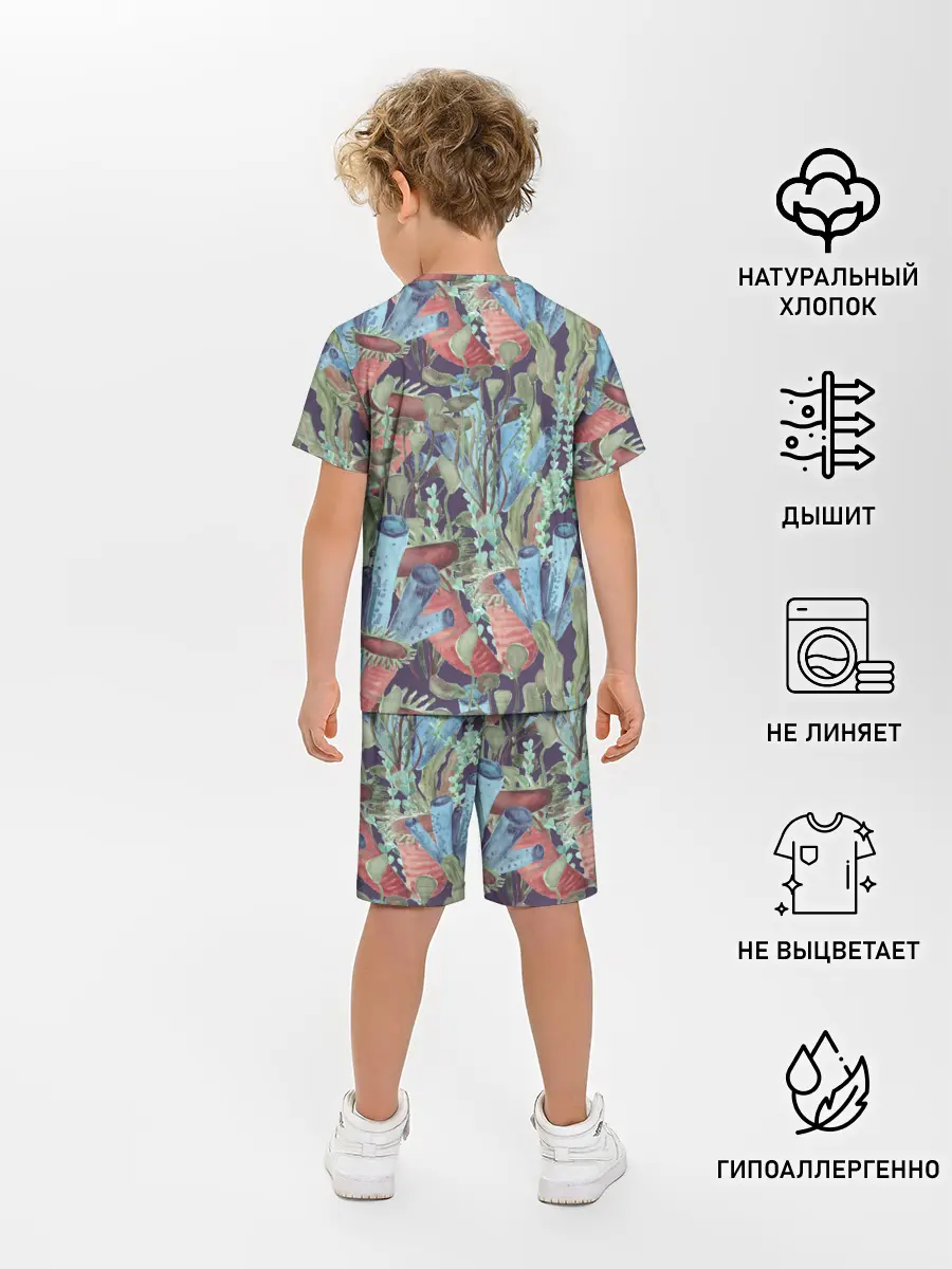 Детская пижама с шортами / Водоросли на морском дне