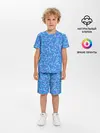 Детская пижама с шортами / Голубая пиксель абстракция