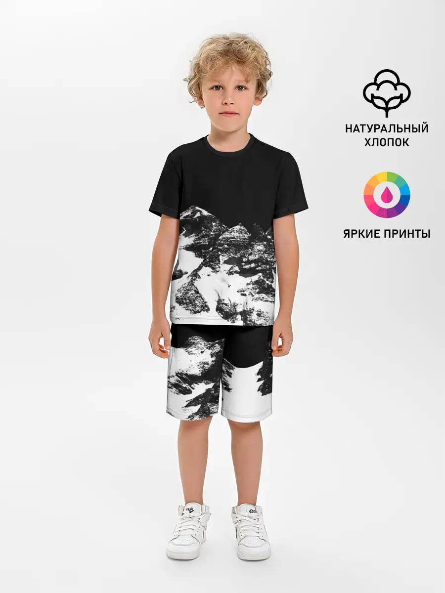 Детская пижама с шортами / ГОРЫ Ч/Б