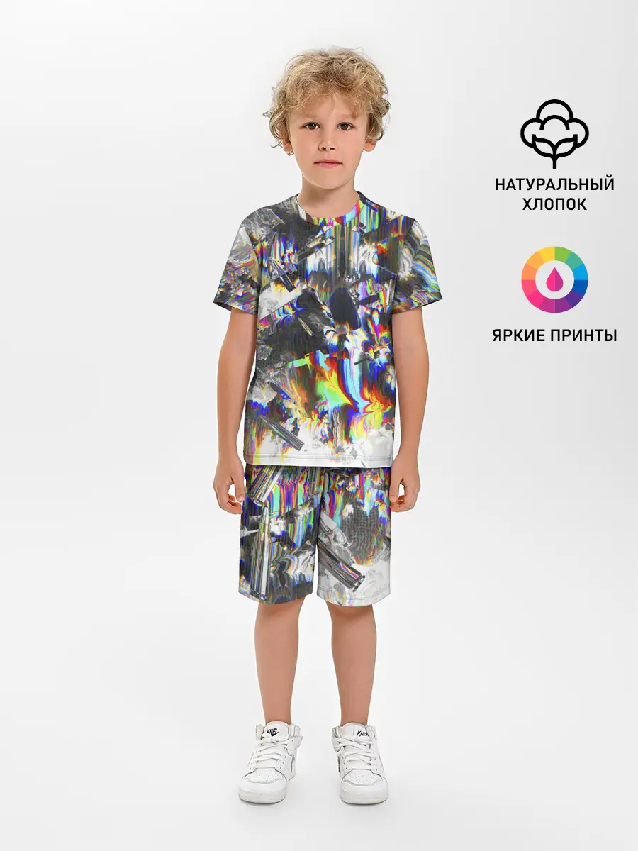Детская пижама с шортами / Gasoline stains abstraction