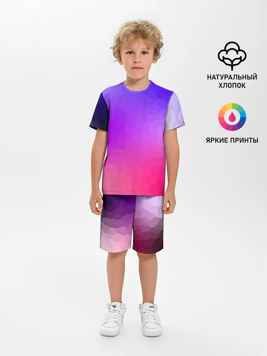 Детская пижама с шортами / фиолетовый кристалл