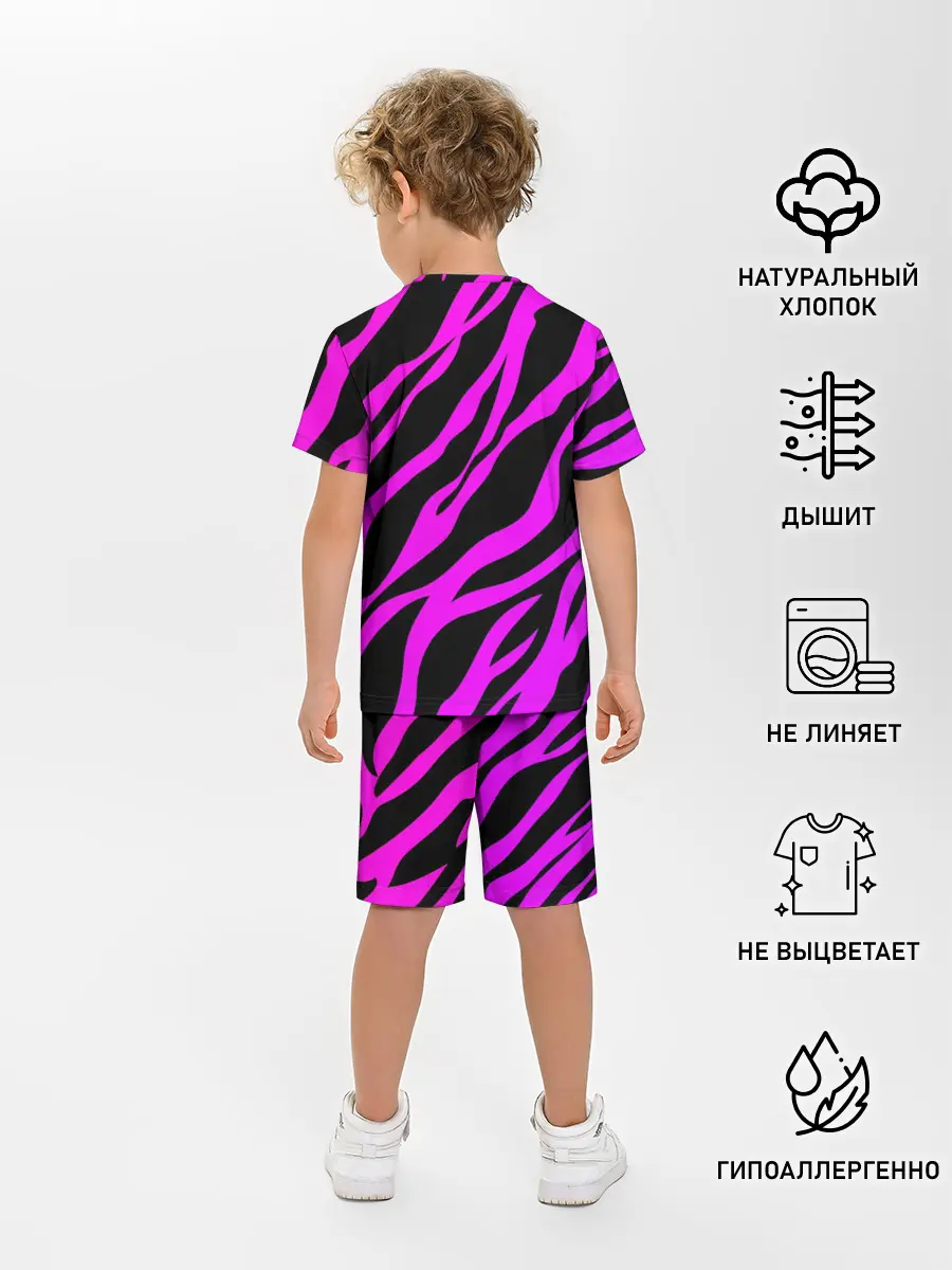 Детская пижама с шортами / Неоновая зебра
