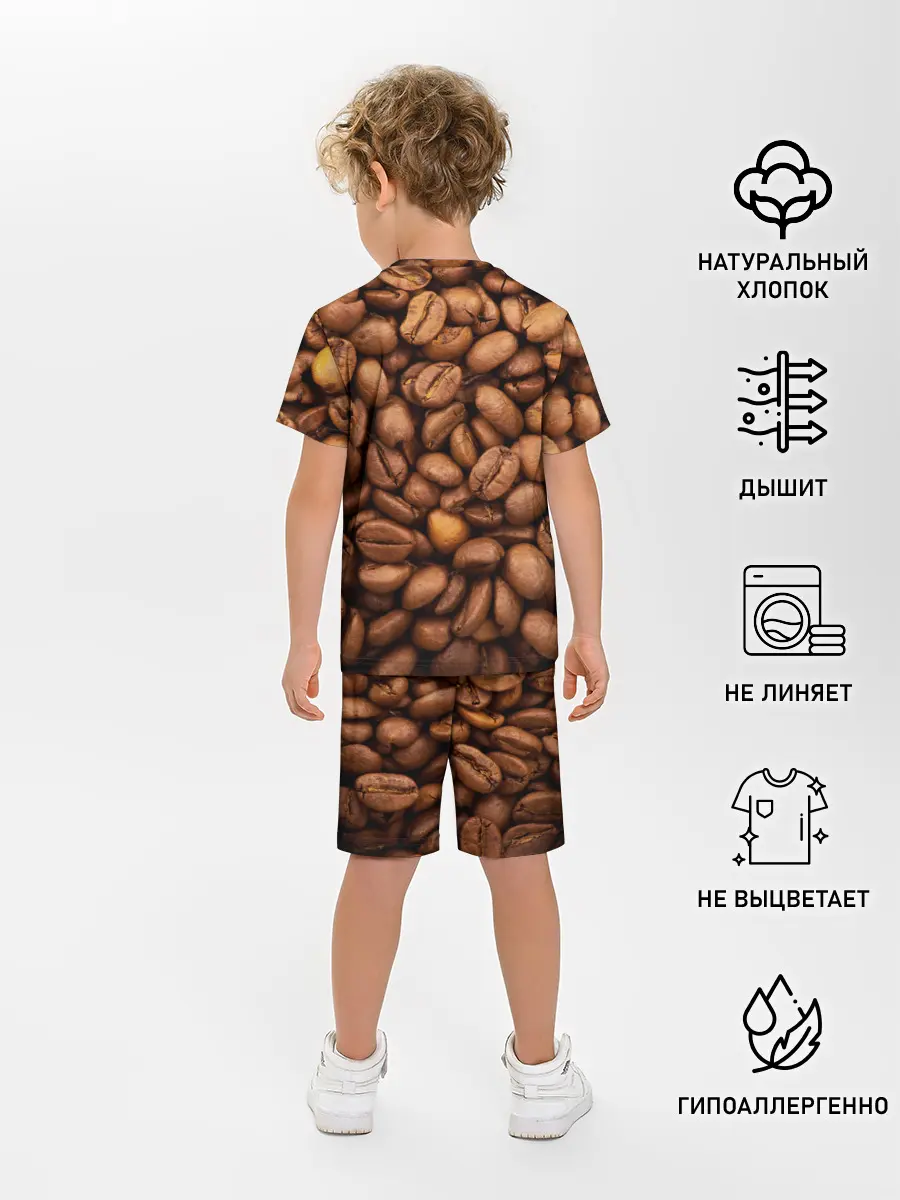 Детская пижама с шортами / Кофе 3D