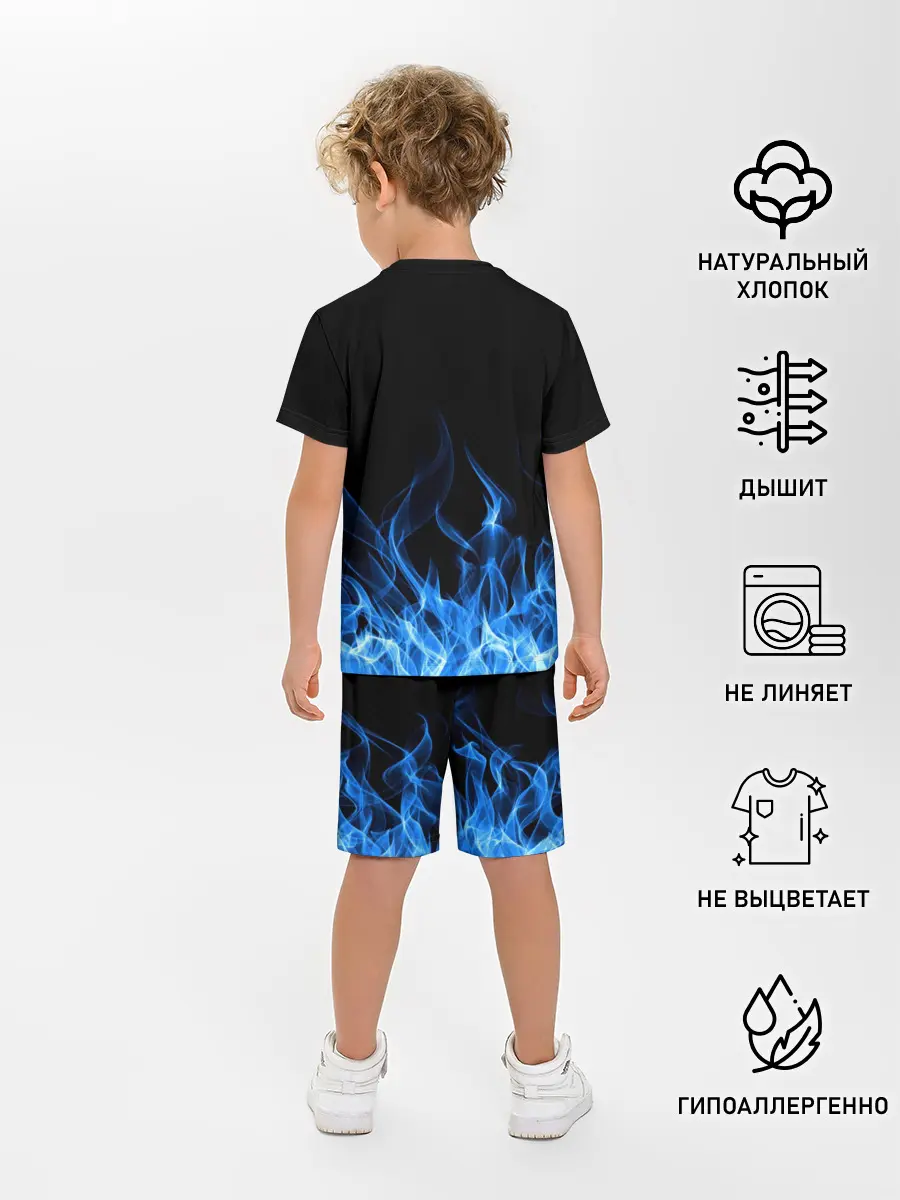 Детская пижама с шортами / Синий Огонь