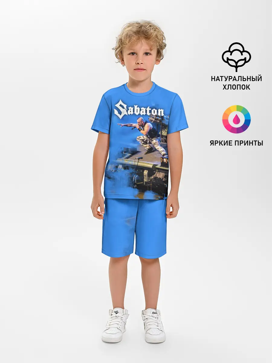 Детская пижама с шортами / Йоаким Броден на танке Sabaton