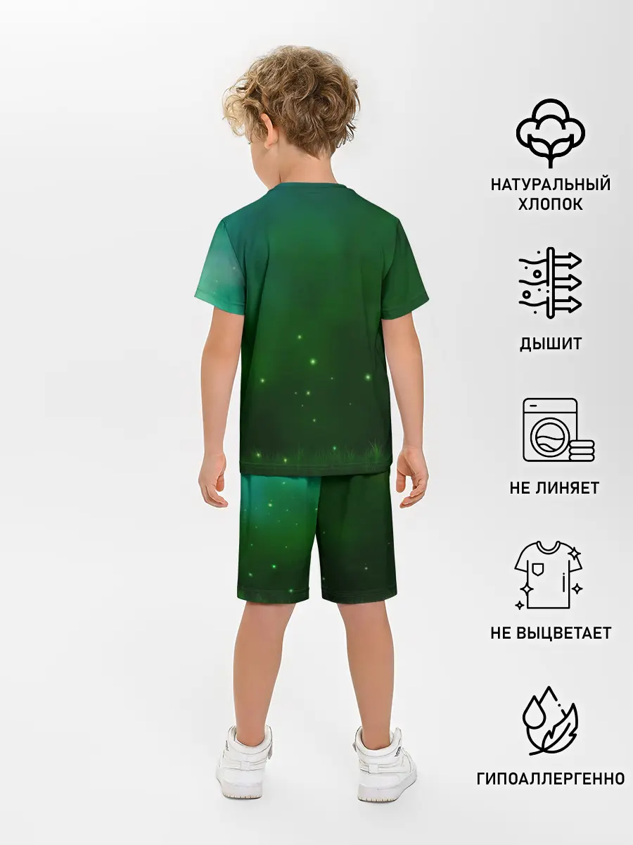 Детская пижама с шортами / Лисенок нюхает цветок