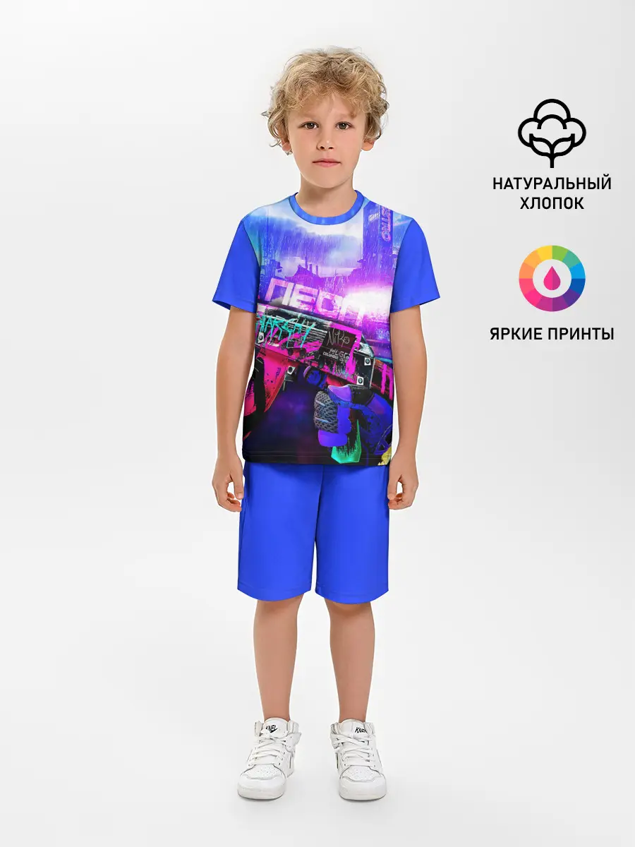 Детская пижама с шортами / CS GO:Неоновая Революция
