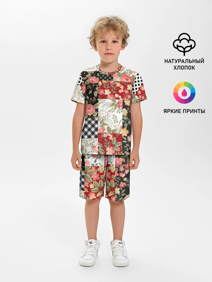 Детская пижама с шортами / Лоскутный орнамент