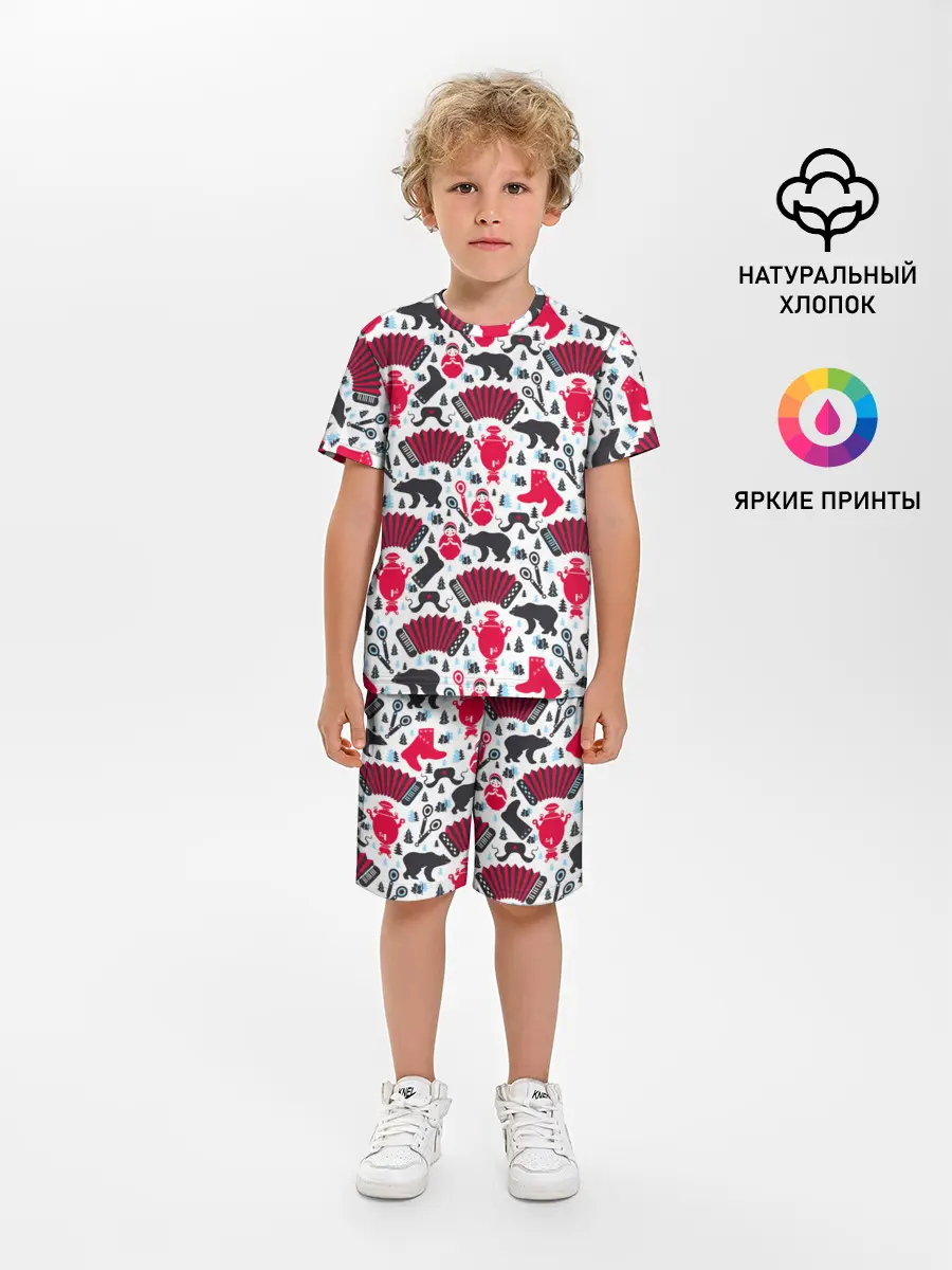 Детская пижама с шортами / Русский орнамент