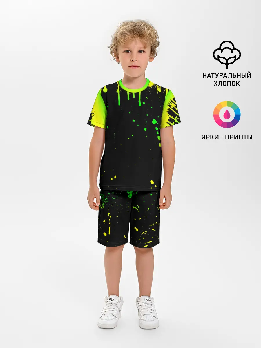 Детская пижама с шортами / НЕОНОВЫЕ ПОДТЕКИ