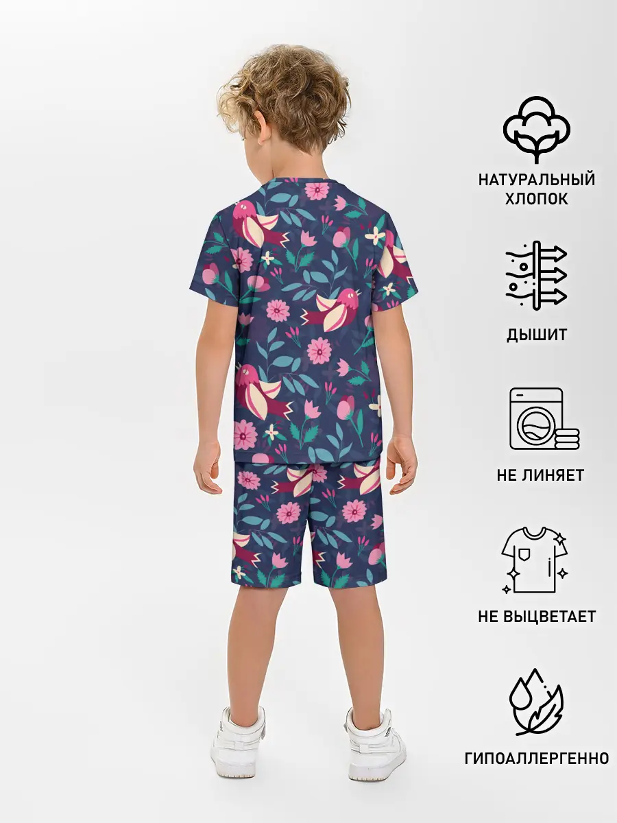 Детская пижама с шортами / Арт джунгли