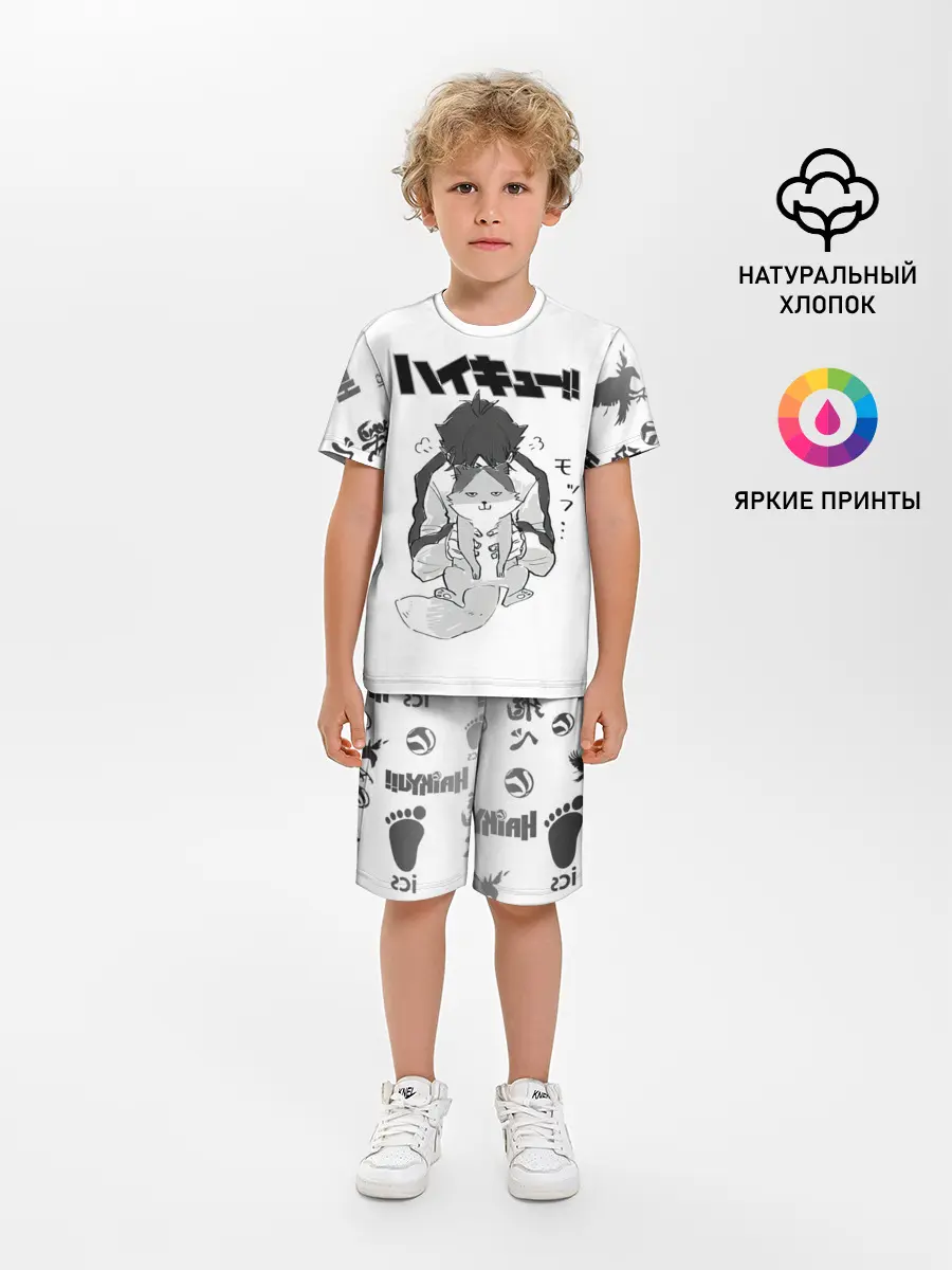 Детская пижама с шортами / Haikyu!! Кошка Некома