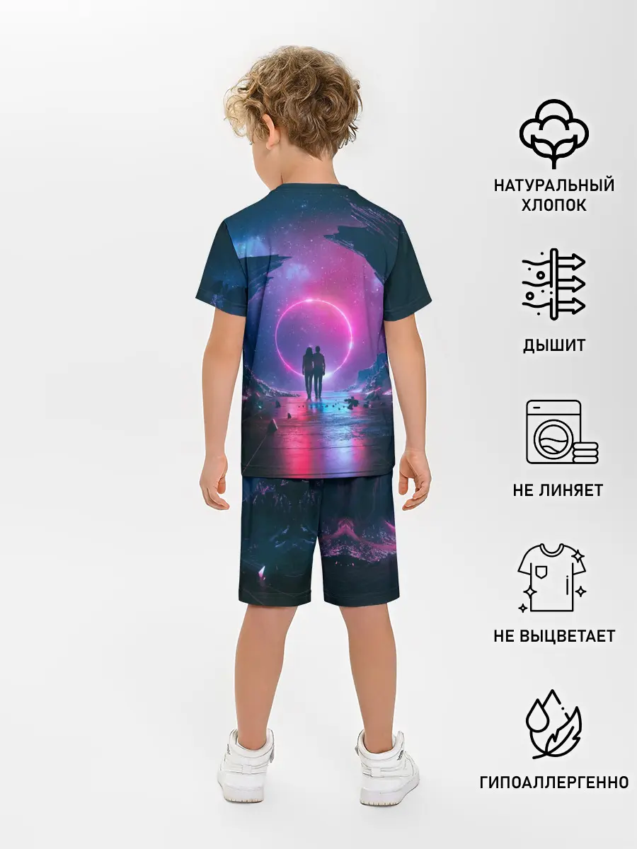 Детская пижама с шортами / Любовь в космосе