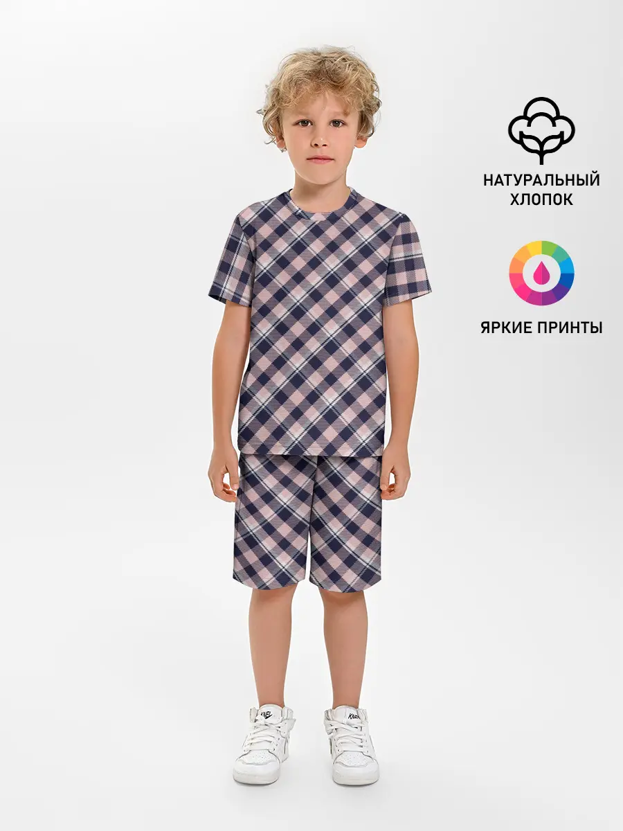 Детская пижама с шортами / Клеточный узор
